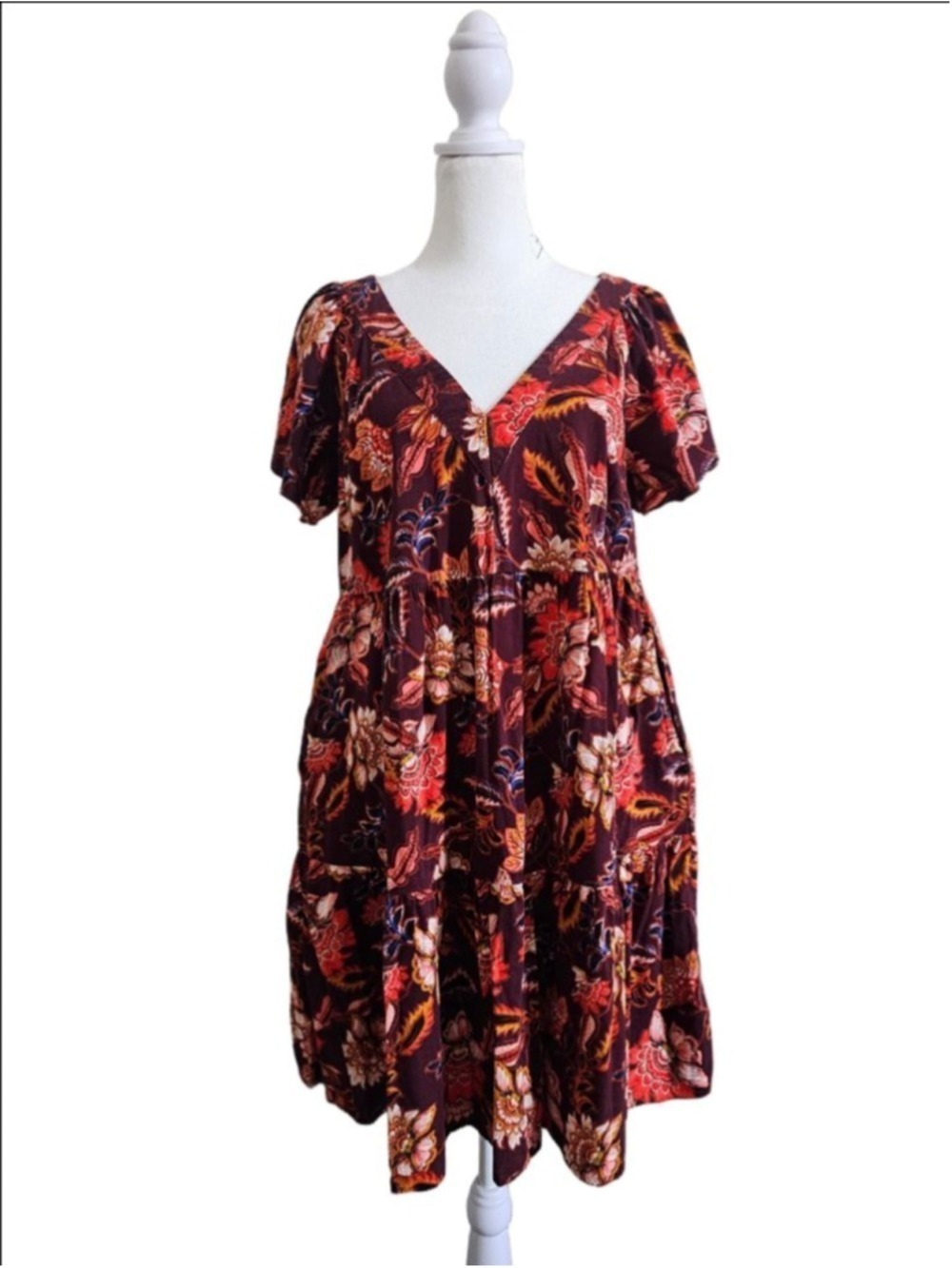 Old NavyFloral Print Tiered Mini Dress Size M